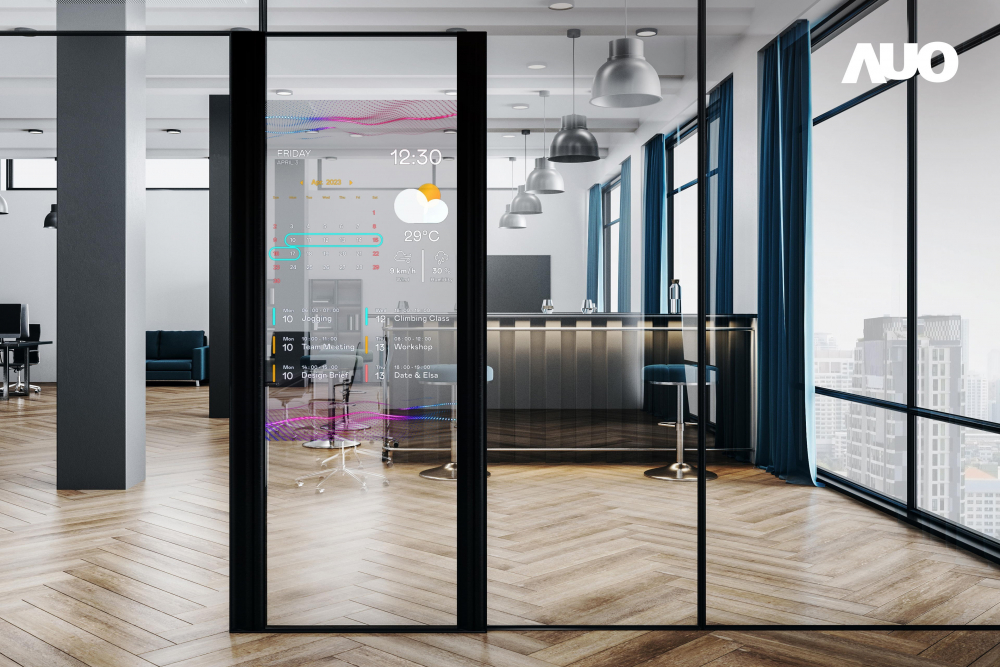 60吋Micro LED透明窗屏显示器，可依需求调整并延伸应用于不同场域，包括汽车侧窗或家庭玄关、智慧橱窗、商业展示等面向，提供丰富的信息娱乐内容