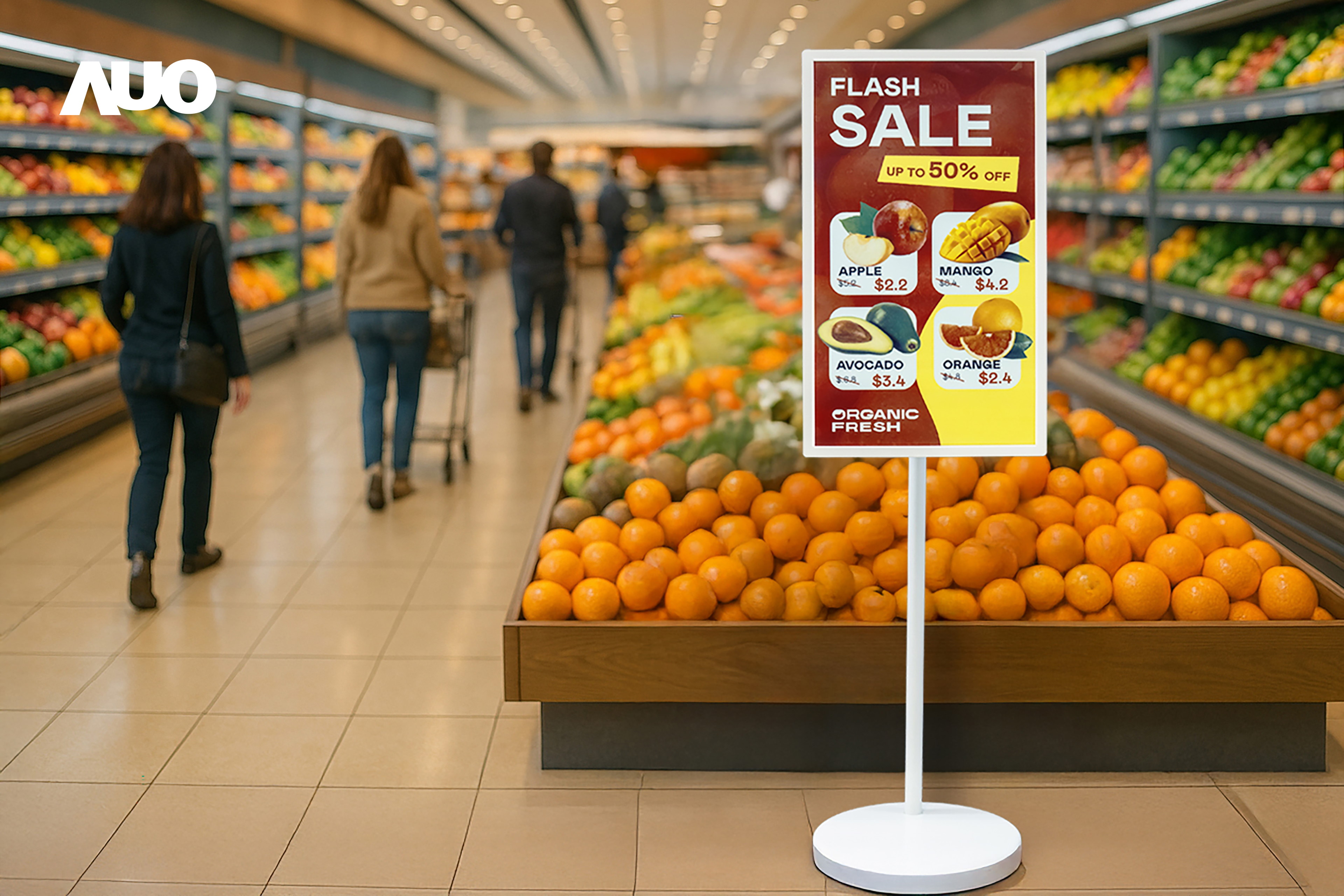 達擎首亮相低功耗、全彩的「aecoPost電子紙解決方案」，僅在更新畫面時需要微量的電力驅動，無需佈建電線的便捷設計，使其可靈活應用、隨意置放，並可透過雲端或行動裝置app，輕鬆管理及排程廣告內容，晉升店頭行銷利器。